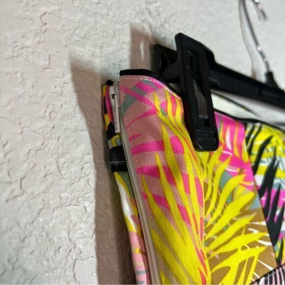 H&M Yellow‎ Pink Strapless Palm Leaf Tropical Cocktail Dress Womens Size 6 - Picture 9 of 9